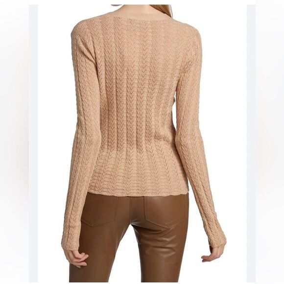 PAIGE Susan Pointelle Cotton & Silk Blend Cardigan - Picture 2 of 13